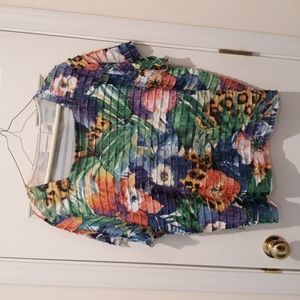 Alfred Dunner floral and leopard print blouse